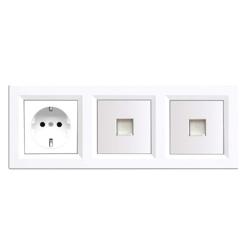 Mufa Nova III cu doi conectori UTP cu cadru alb