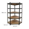 Raft de colț pentru sarcini grele 180x70x40-40 cm 175 kg negru