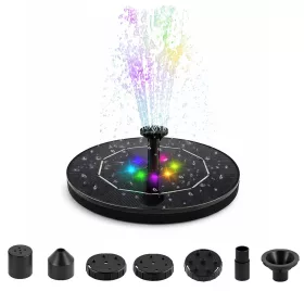 Fântână solară cu iluminare led 16 cm