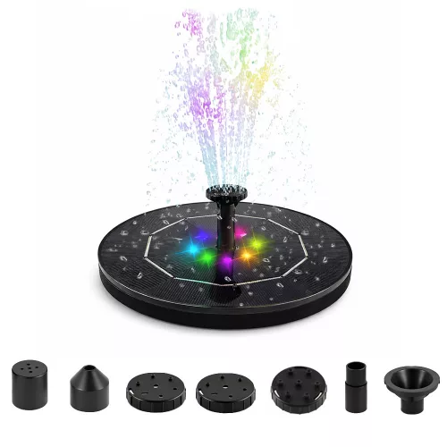 Fântână solară cu iluminare led 16 cm