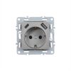 Priză Nova cu conector USB gri