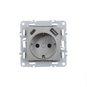 Priză Nova cu conector USB gri