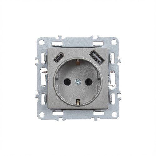 Priză Nova cu conector USB gri