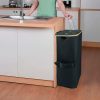 Colector selectiv de sticle cu doua compartimente 140l negru