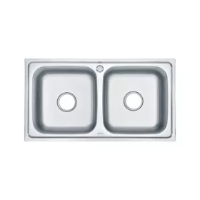 Chiuveta patrata Nago din otel inoxidabil cu doua cuve