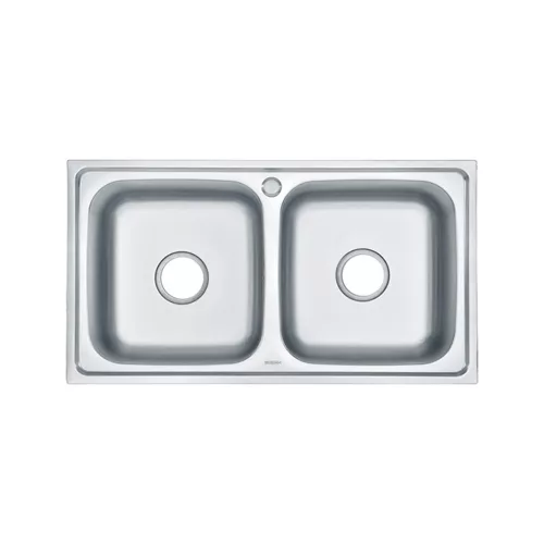 Chiuveta patrata Nago din otel inoxidabil cu doua cuve