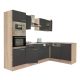 Mobila de bucatarie Yorki 280 cu corp din stejar sonoma si fata antracit satinat