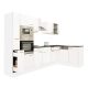 Mobila de bucatarie de colt Yorki 310, corp alb, cu fata alb satinat