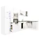 Dulap de bucatarie de colt Yorki 370, corp alb, cu fata alb satinat