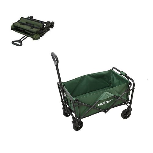 Carucior de plaja pliabil standard pentru gradina, verde