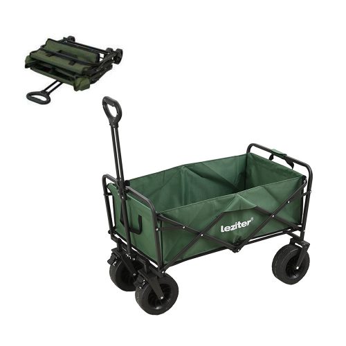 Carucior de plaja premium pliabil, verde