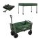 Cărucior de plajă pliabil premium de grădină cu acoperiș verde