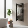 Uscător de prosoape drept radiator 1200x600 mm negru