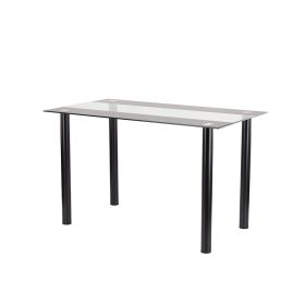 Masa de dining patrata Riona 120 cm din sticla neagra