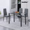 Masa de dining patrata Riona 120 cm din sticla neagra