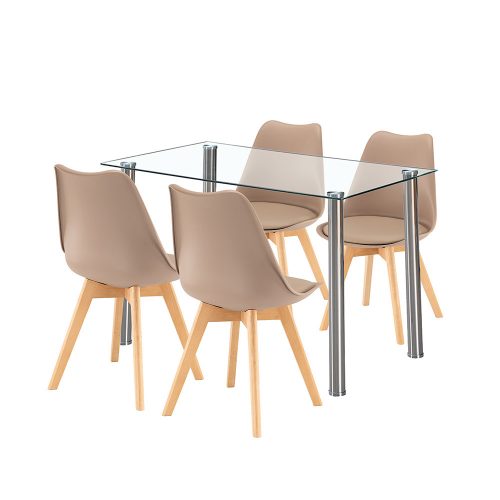 Velon 4+1 set de sufragerie alb-bej