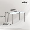 Masa de dining patrata Berna 140 cm din sticla transparenta