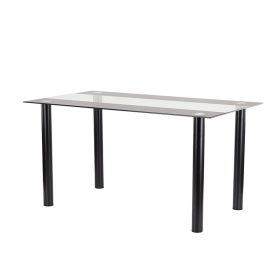 Masa de dining patrata Riona 120 cm din sticla neagra