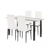 Set de sufragerie Denton 4+1 alb-negru