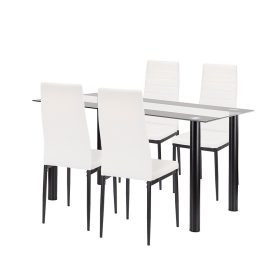 Set de sufragerie Denton 4+1 alb-negru