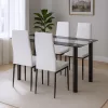 Set de sufragerie Denton 4+1 alb-negru