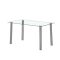 Masa de dining patrata Berna 140 cm din sticla transparenta