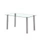 Masa de dining patrata Berna 140 cm din sticla transparenta