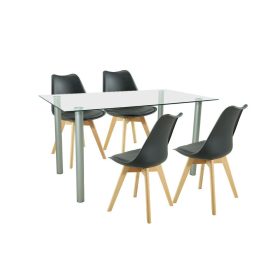 Set de masa Midori 4-1 negru