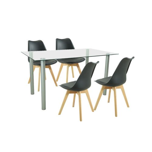 Set de masa Midori 4-1 negru