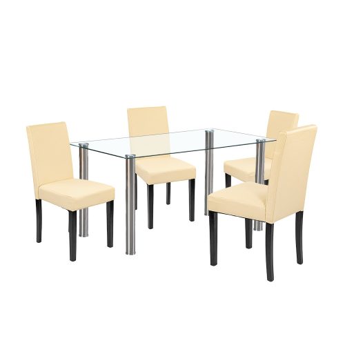 Set de masa Cadiz 4-1 alb-bej