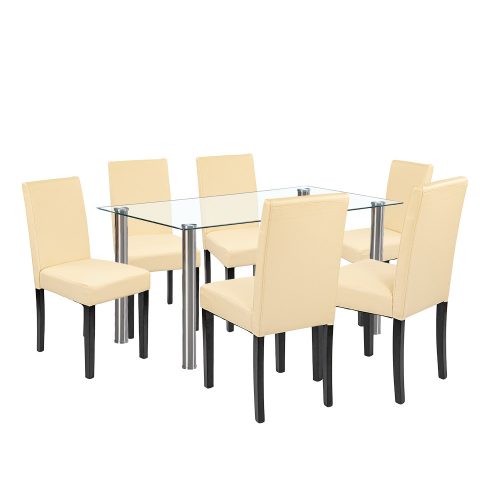 Set de masa Cadiz 6-1 alb-bej