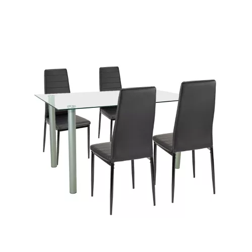 Set de masa Verna 4-1 negru-negru
