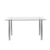 Masa de dining patrata Berna 140 cm din sticla transparenta