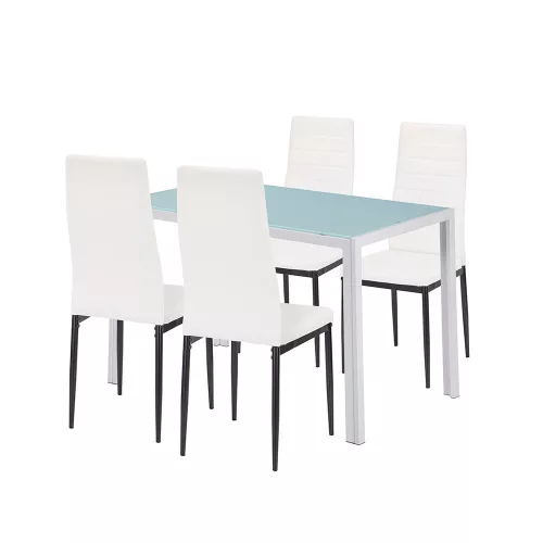 Midland 4+1 set de sufragerie alb-negru