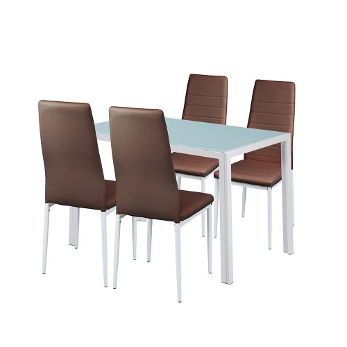 Portland 4+1 set de sufragerie maro