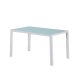 Masa patrata Ezra 140 cm, din sticla, alba