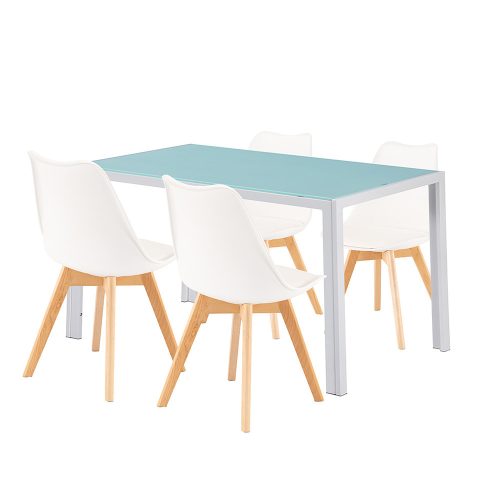 Nuvia 4+1 set de sufragerie alb-alb