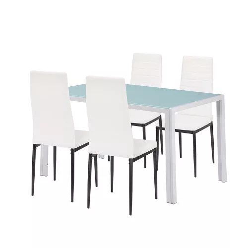 Mabel 4+1 set de sufragerie alb-negru