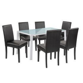 Set de masa Mira 6-1 alb-negru