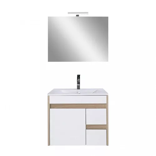 Mobilier complet de baie Luna Prime 60, stejar Sonoma-alb