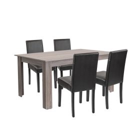 Set de masa Leon 4-1 stejar York-negru