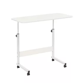 Masă pentru laptop cu înălțime reglabilă 80x40 cm alb