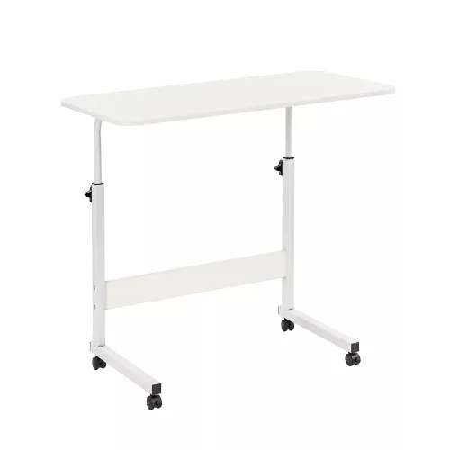 Masă pentru laptop cu înălțime reglabilă 80x40 cm alb