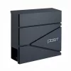 Homepost cutie poștală pentru exterior cu suport pentru ziare blocabilă antracit