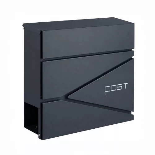 Homepost cutie poștală pentru exterior cu suport pentru ziare blocabilă antracit