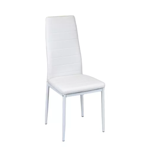 Scaun de masa Tino NOVA, piele textila alba - metal - alb