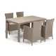 Set de mobilier de gradina Meliowa cu 4 locuri, culoare cappuccino, cu perna nisip