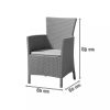 Set de mobilier de gradina Meliowa cu 4 locuri, culoare cappuccino, cu perna nisip