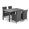 Set de mobilier de gradina Meliowa cu 4 locuri, culoare grafit, cu perne gri deschis
