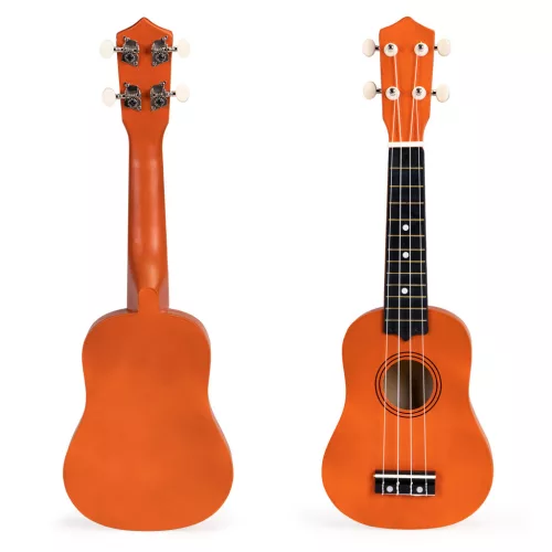 Chitară Ukulele din lemn pentru copii, 4 corzi din nylon maro
